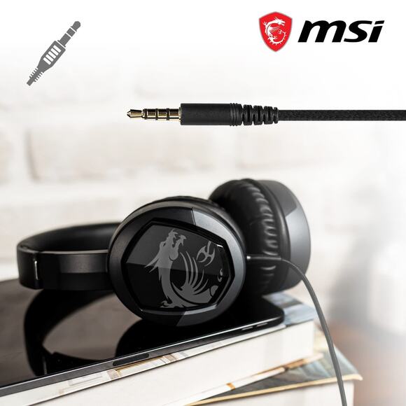 MSI GH30 V2 Detachable Mic Lightweight Foldable Gaming Headphones Headset - Picture 2 of 7